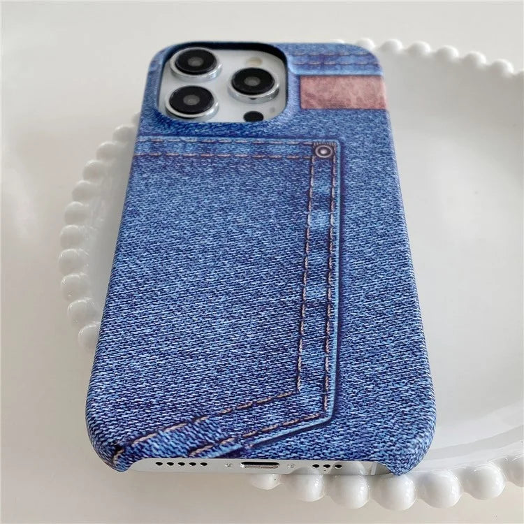 Luminous Jeans Series For iPhone 14 Pro Max Case Hard PC Phone Protective Cover