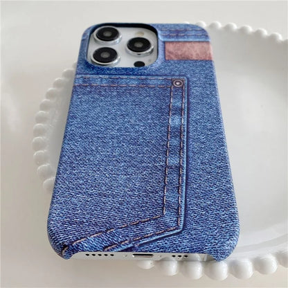 Luminous Jeans Series For iPhone 14 Pro Max Case Hard PC Phone Protective Cover