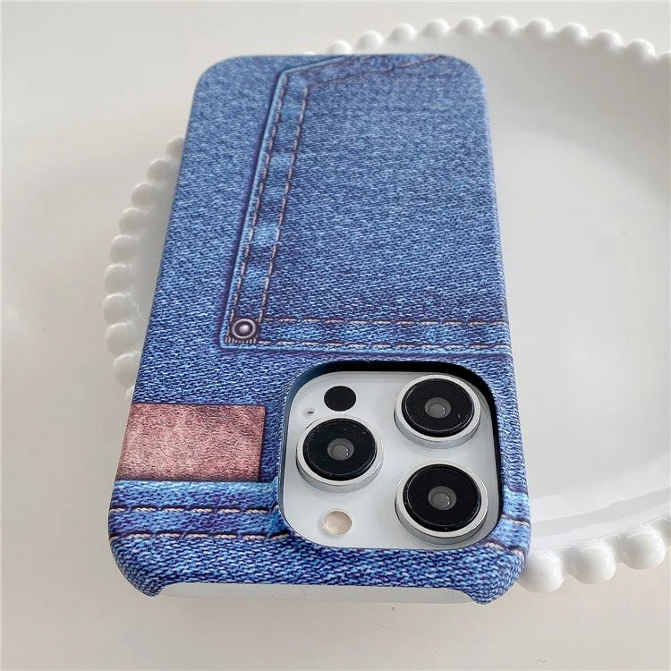 Luminous Jeans Series For iPhone 14 Pro Max Case Hard PC Phone Protective Cover