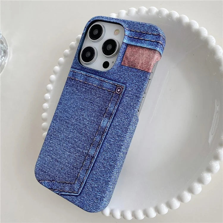 Luminous Jeans Series For iPhone 14 Pro Max Case Hard PC Phone Protective Cover