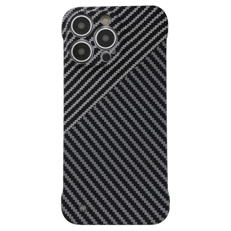 For iPhone 14 Pro PC Case Frameless Phone Protective Cover Slim-Fit Protection Shell+Black