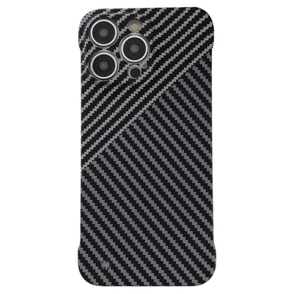 For iPhone 14 Pro PC Case Frameless Phone Protective Cover Slim-Fit Protection Shell+Black