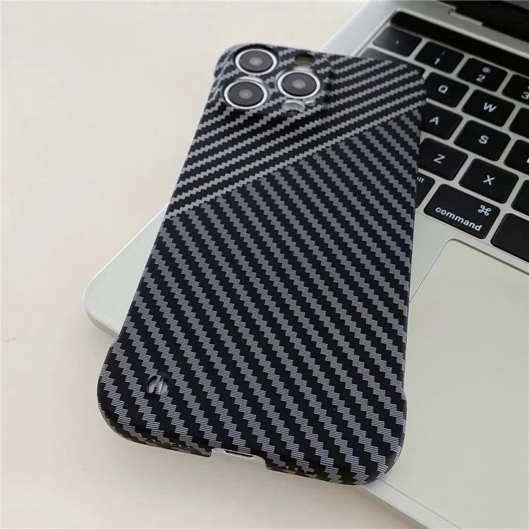 For iPhone 14 Pro PC Case Frameless Phone Protective Cover Slim-Fit Protection Shell+Black