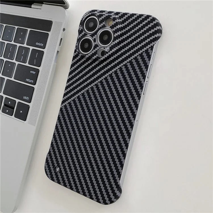 For iPhone 14 Pro PC Case Frameless Phone Protective Cover Slim-Fit Protection Shell+Black
