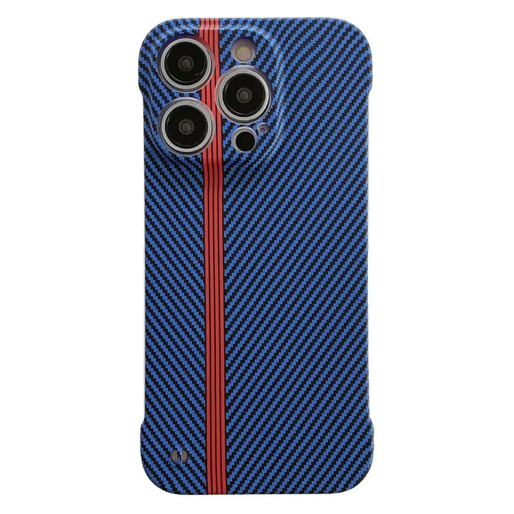 For iPhone 14 Pro Frameless Case Skin-Touch Carbon Fiber Texture PC Cell Phone Cover
