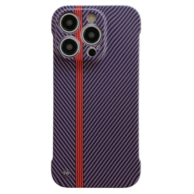 For iPhone 14 Pro Frameless Case Skin-Touch Carbon Fiber Texture PC Cell Phone Cover