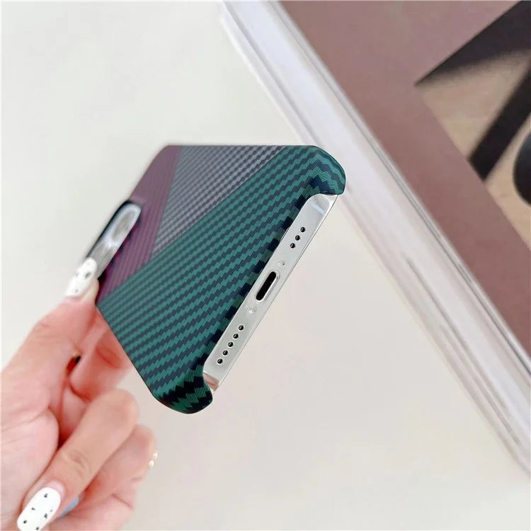 For iPhone 14 Pro Cover Shockproof PC Phone Protective Shell Carbon Fiber Texture Design