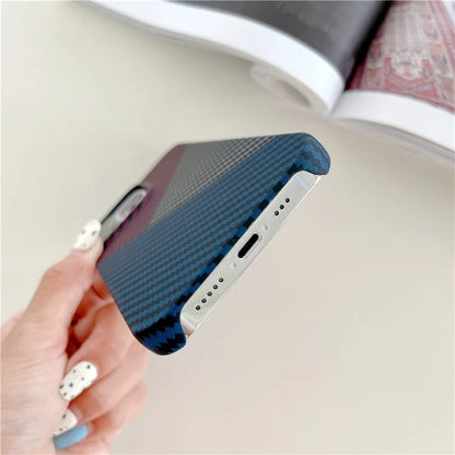 For iPhone 14 Pro Cover Shockproof PC Phone Protective Shell Carbon Fiber Texture Design