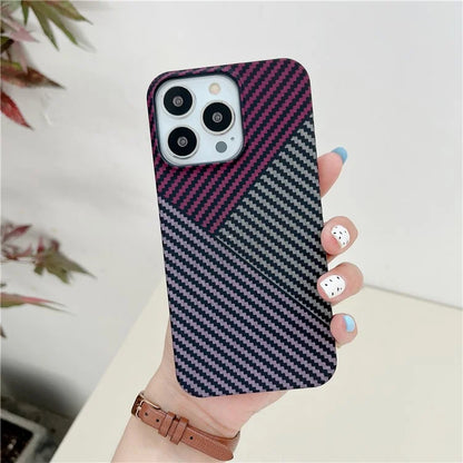 For iPhone 14 Pro Cover Shockproof PC Phone Protective Shell Carbon Fiber Texture Design