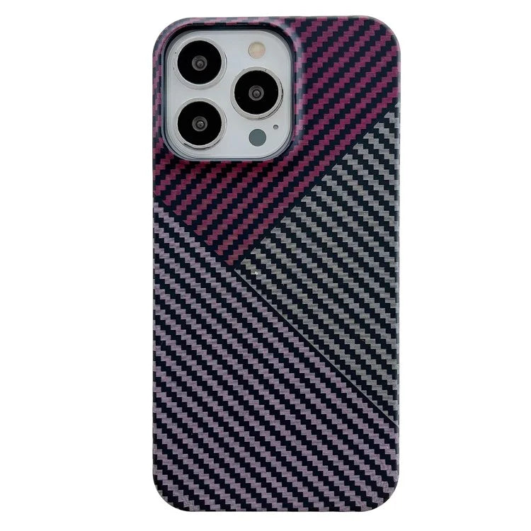 For iPhone 14 Pro Max Case Shockproof PC Phone Back Cover Carbon Fiber Texture Shell