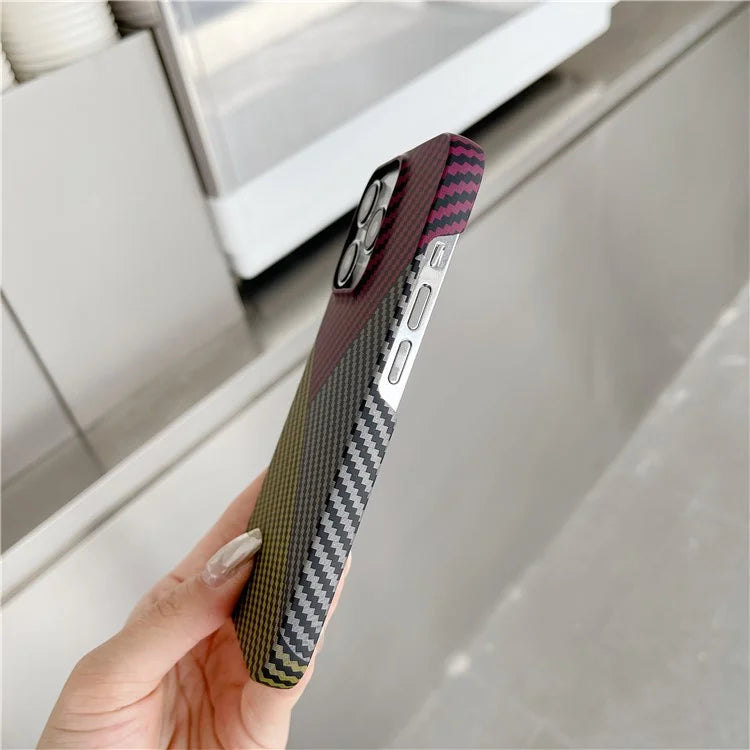 For iPhone 14 Pro Max Case Shockproof PC Phone Back Cover Carbon Fiber Texture Shell