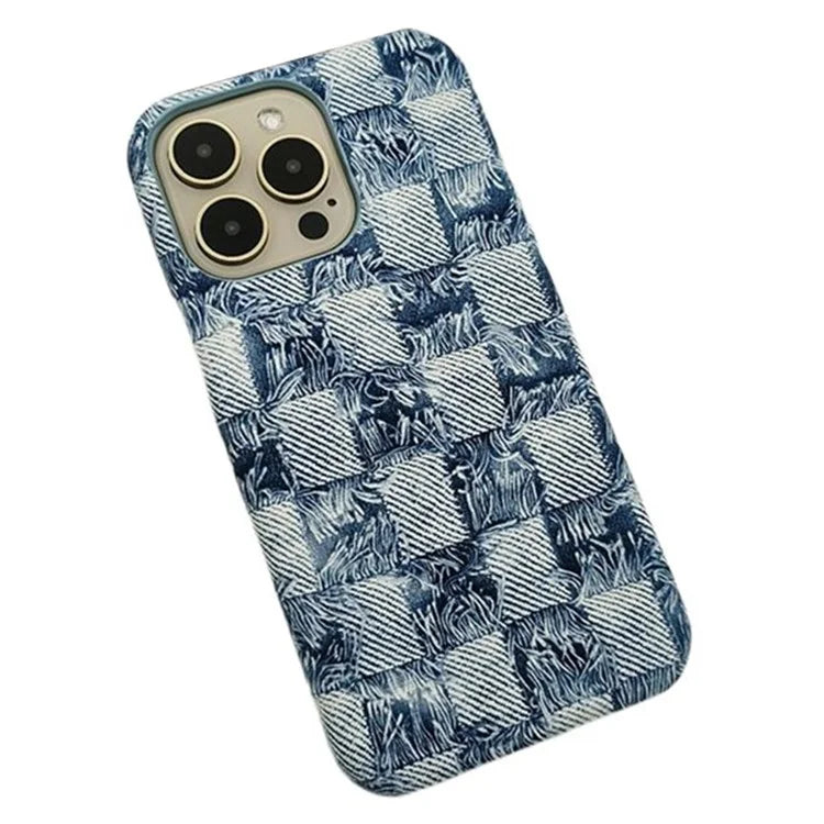 For iPhone 15 Pro Max Wholesale Case PU Leather+PC Phone Protective Cover Jeans Texture Design