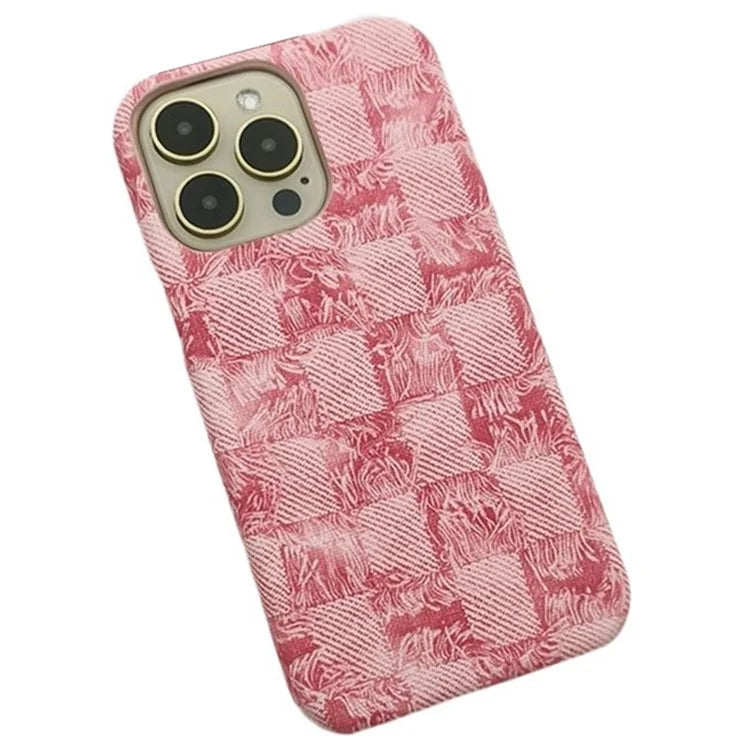 For iPhone 14 Pro Cover Jeans Texture PU Leather+PC Cell Phone Shell for Women