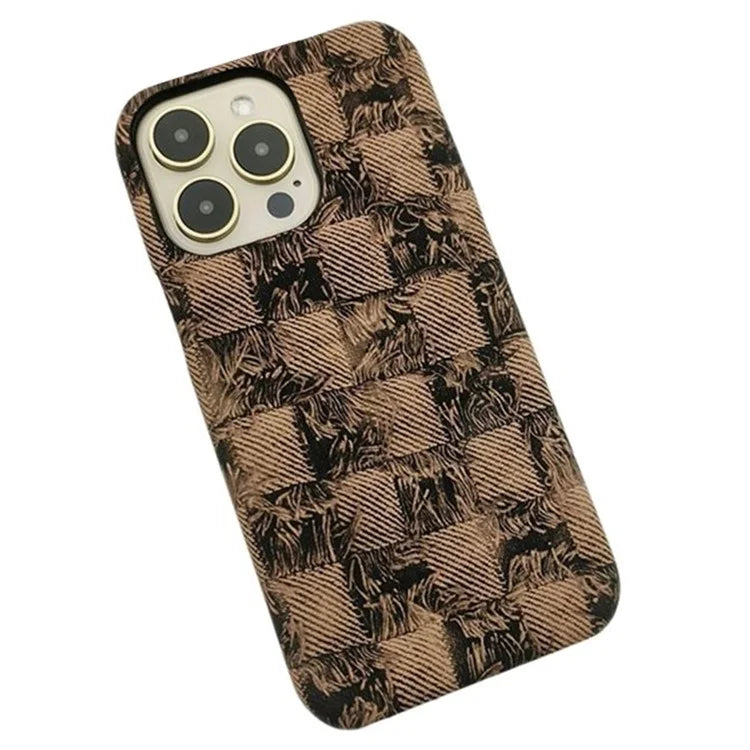 For iPhone 14 Pro Cover Jeans Texture PU Leather+PC Cell Phone Shell for Women