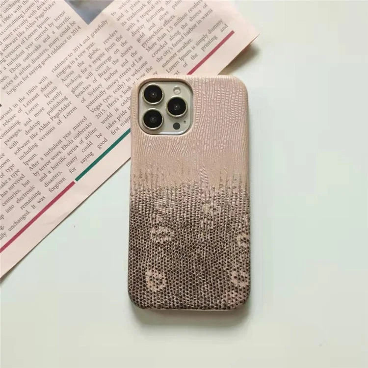 For iPhone 14 Pro Phone Cover Gradient Color PU Leather+PC Anti-Drop Phone Case
