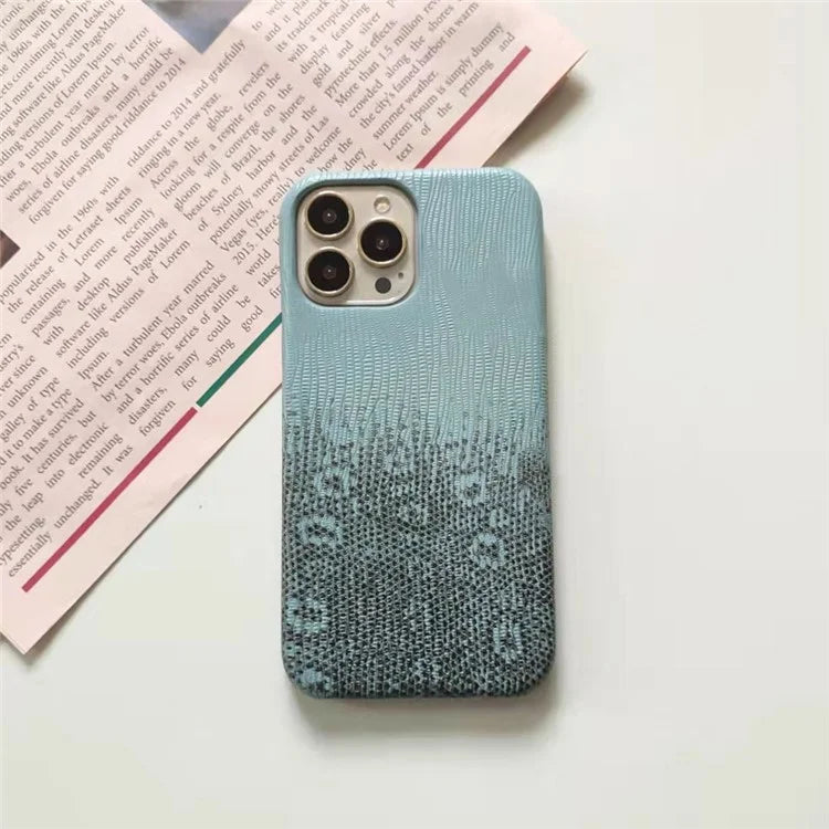 For iPhone 14 Pro Phone Cover Gradient Color PU Leather+PC Anti-Drop Phone Case