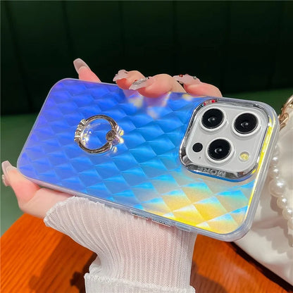 For iPhone 14 Pro Max IMD Electroplating Phone Case Ring Kickstand PC+TPU Matte Cover
