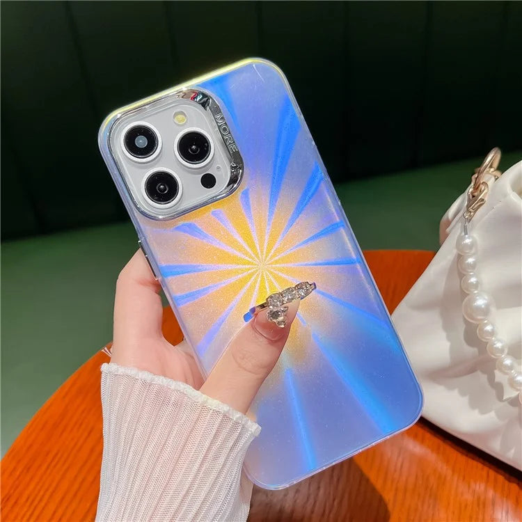 For iPhone 15 Pro IMD Electroplating Phone Case Ring Kickstand Matte PC+TPU Cover