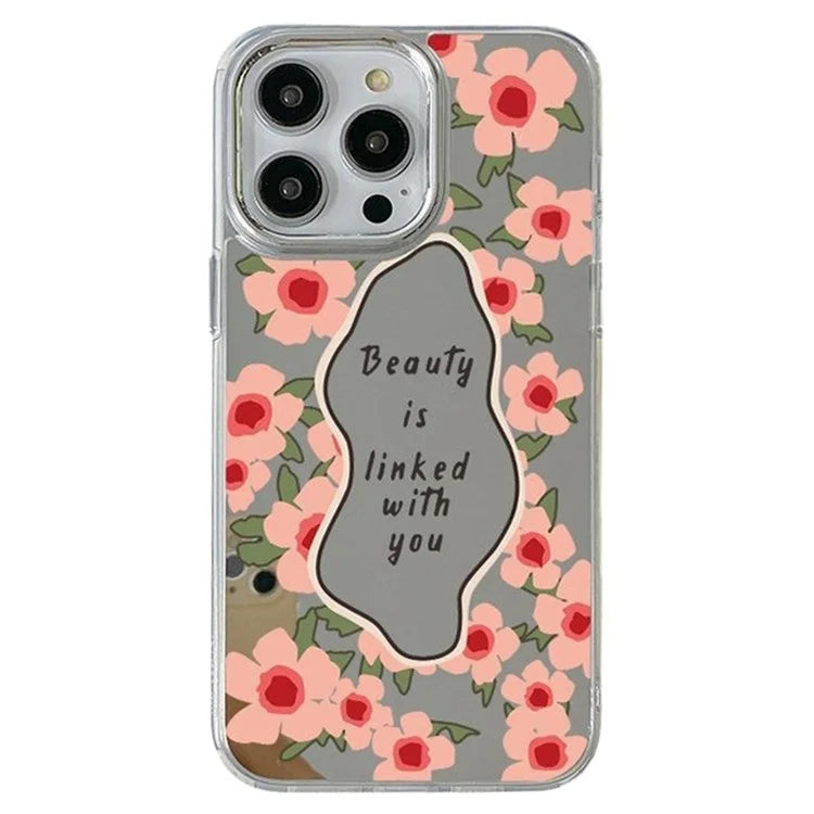For iPhone 15 Pro Max Phone Case Pattern Design Mirror Surface Acrylic+TPU Phone Cover
