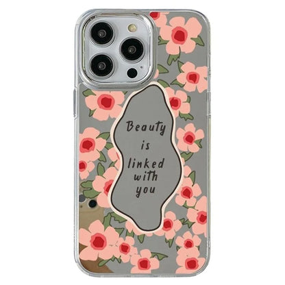 For iPhone 15 Pro Max Phone Case Pattern Design Mirror Surface Acrylic+TPU Phone Cover