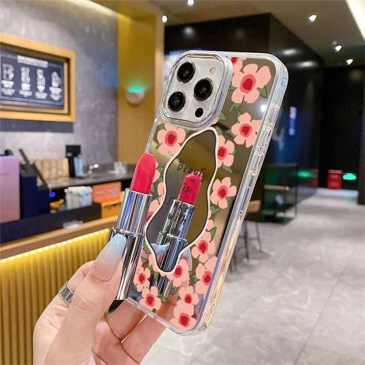 For iPhone 15 Pro Max Phone Case Pattern Design Mirror Surface Acrylic+TPU Phone Cover