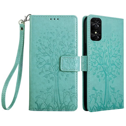 For TCL 50 SE Wallet Case PU Leather Deer Tree Pattern Phone Cover Wholesale