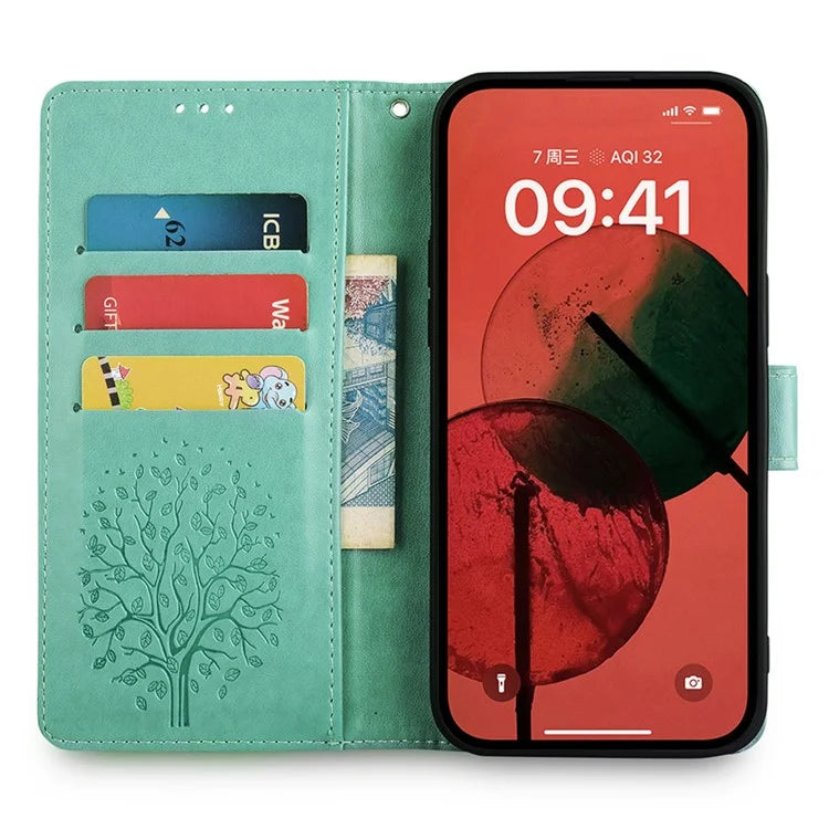For TCL 50 SE Wallet Case PU Leather Deer Tree Pattern Phone Cover Wholesale