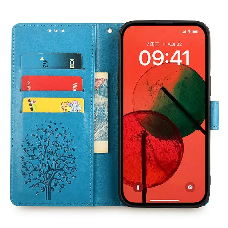 For TCL 50 SE Wallet Case PU Leather Deer Tree Pattern Phone Cover Wholesale