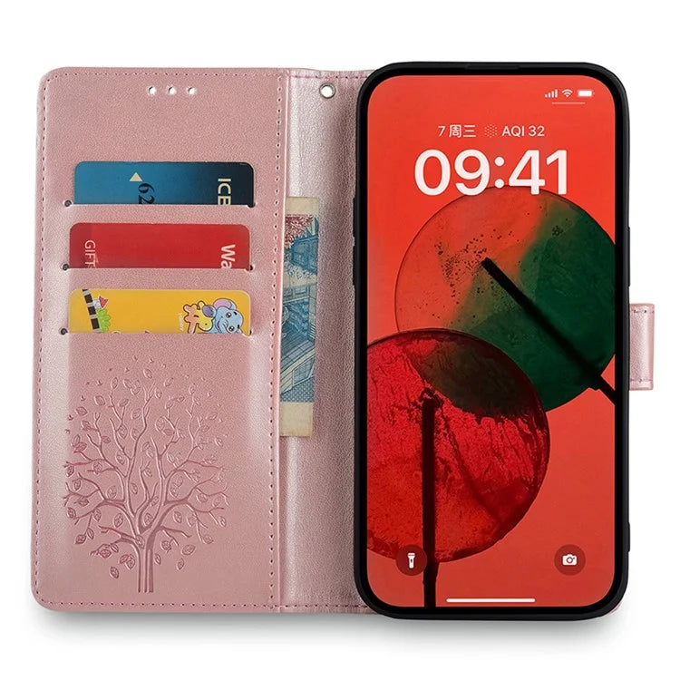 For TCL 50 SE Wallet Case PU Leather Deer Tree Pattern Phone Cover Wholesale