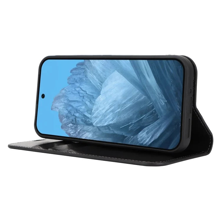 For Google Pixel 9 Pro XL Phone Wallet Case Crazy Horse Texture Split Leather Stand Cover