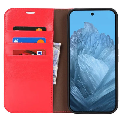 For Google Pixel 9 Pro XL Phone Wallet Case Crazy Horse Texture Split Leather Stand Cover