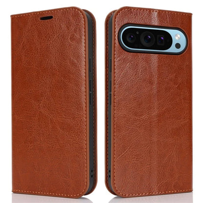 For Google Pixel 9 Pro XL Phone Wallet Case Crazy Horse Texture Split Leather Stand Cover
