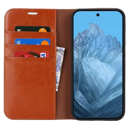 For Google Pixel 9 Pro XL Phone Wallet Case Crazy Horse Texture Split Leather Stand Cover