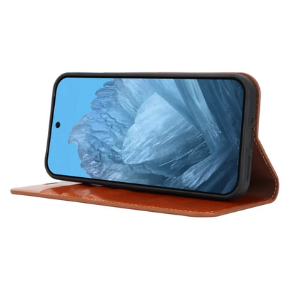 For Google Pixel 9 Pro XL Phone Wallet Case Crazy Horse Texture Split Leather Stand Cover