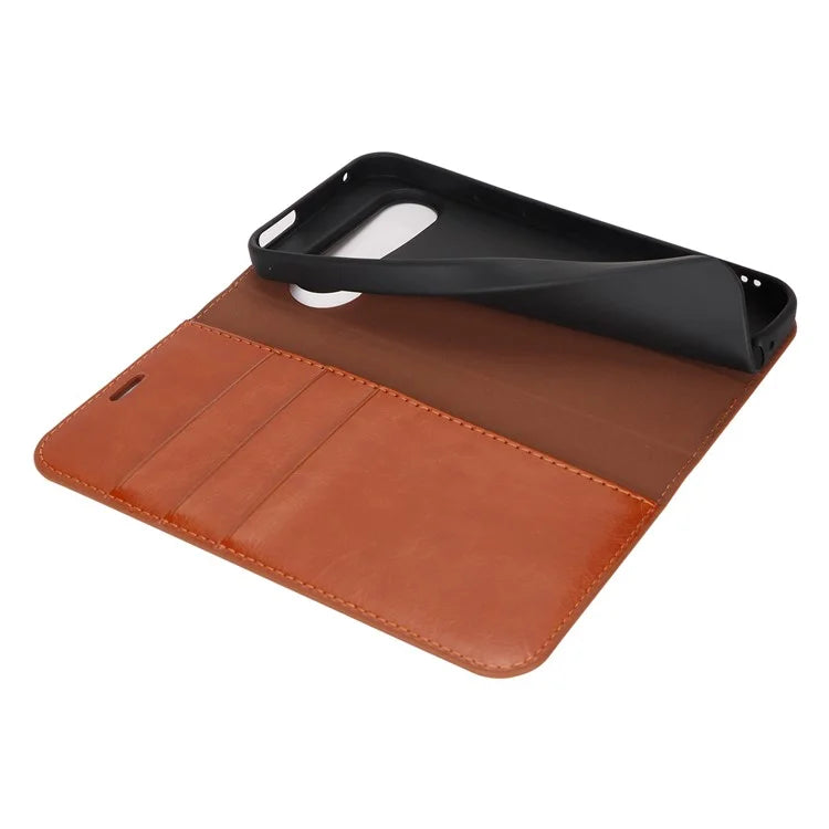 For Google Pixel 9 Pro XL Phone Wallet Case Crazy Horse Texture Split Leather Stand Cover