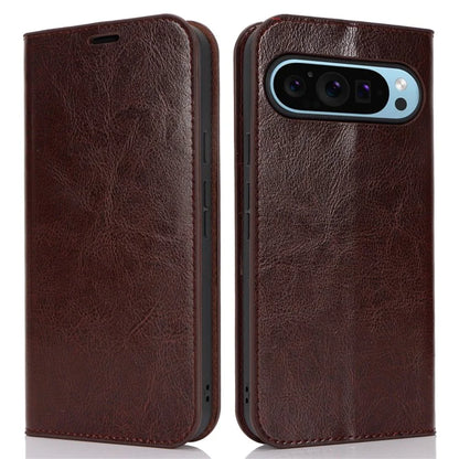 For Google Pixel 9 Pro XL Phone Wallet Case Crazy Horse Texture Split Leather Stand Cover
