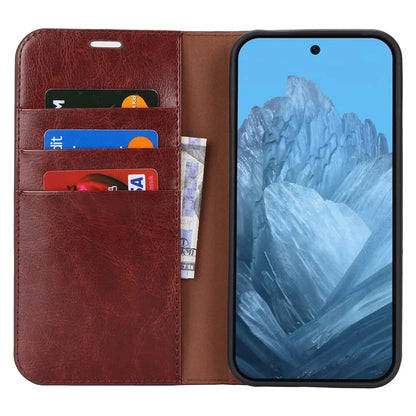 For Google Pixel 9 Pro XL Phone Wallet Case Crazy Horse Texture Split Leather Stand Cover