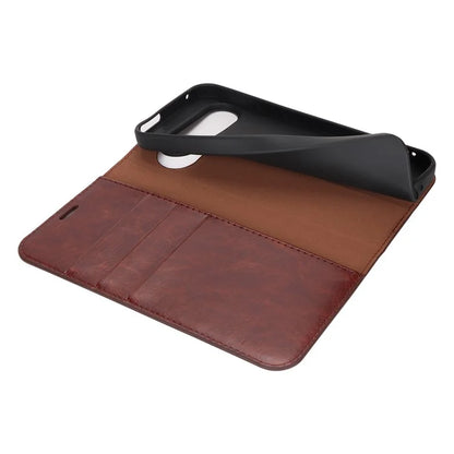 For Google Pixel 9 Pro XL Phone Wallet Case Crazy Horse Texture Split Leather Stand Cover