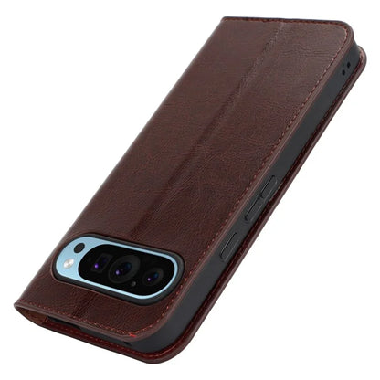 For Google Pixel 9 Pro XL Phone Wallet Case Crazy Horse Texture Split Leather Stand Cover