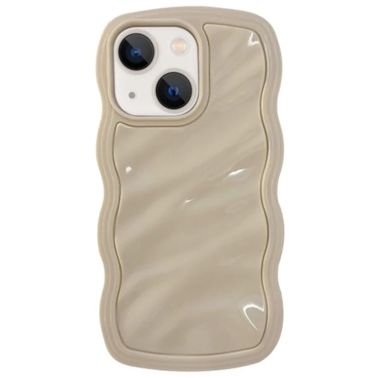 For iPhone 13 TPU Case Water Ripple Wave Frame Protective Phone Cover