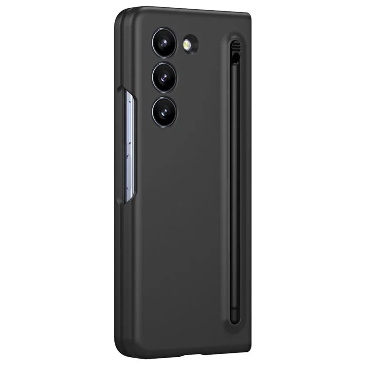 For Galaxy Z Fold6 5G Case Skin-Touch Hard PC Phone Cover with Tempered Glass Film and Stylus