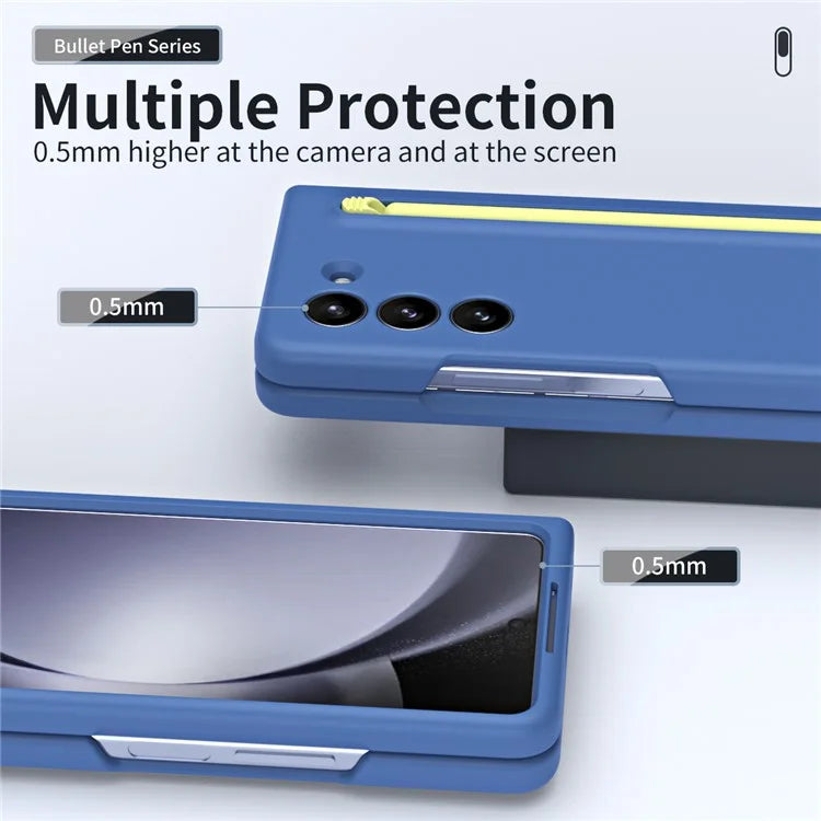 For Galaxy Z Fold6 5G Phone Case Skin-Touch Hard PC Shell with Stylus