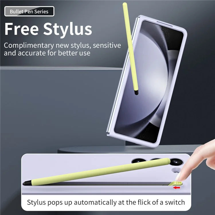 For Galaxy Z Fold6 5G Phone Case Skin-Touch Hard PC Shell with Stylus