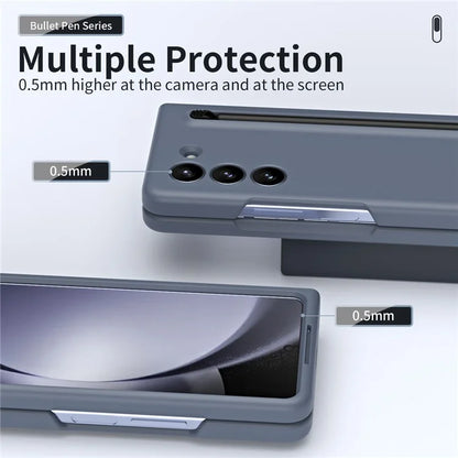 For Galaxy Z Fold6 5G Phone Case Skin-Touch Hard PC Shell with Stylus