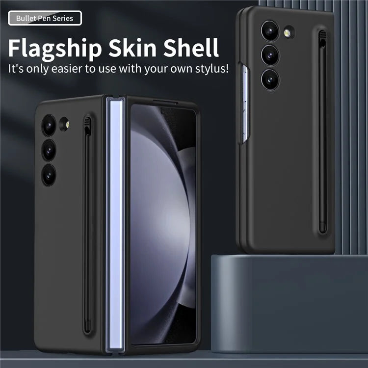For Galaxy Z Fold6 5G Phone Case Skin-Touch Hard PC Shell with Stylus