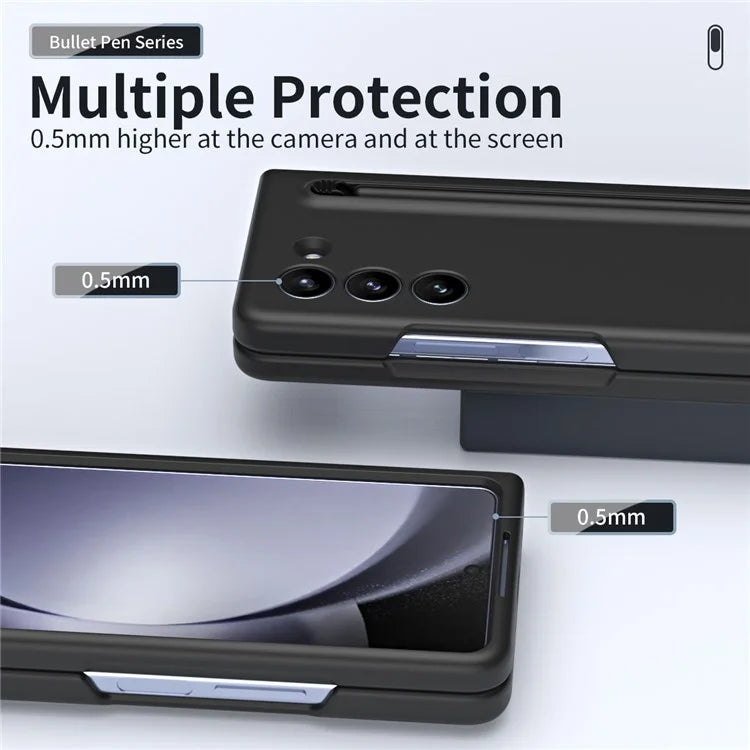 For Galaxy Z Fold6 5G Phone Case Skin-Touch Hard PC Shell with Stylus