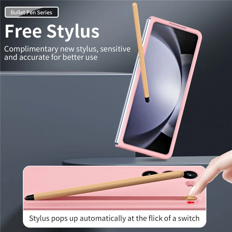 For Galaxy Z Fold6 5G Phone Case Skin-Touch Hard PC Shell with Stylus