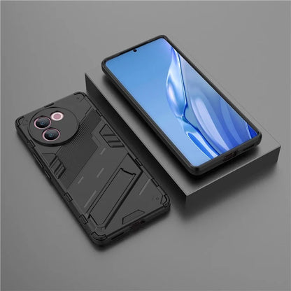 For vivo V30e 5G Kickstand Cover PC+TPU Shockproof Anti Scratch Phone Case