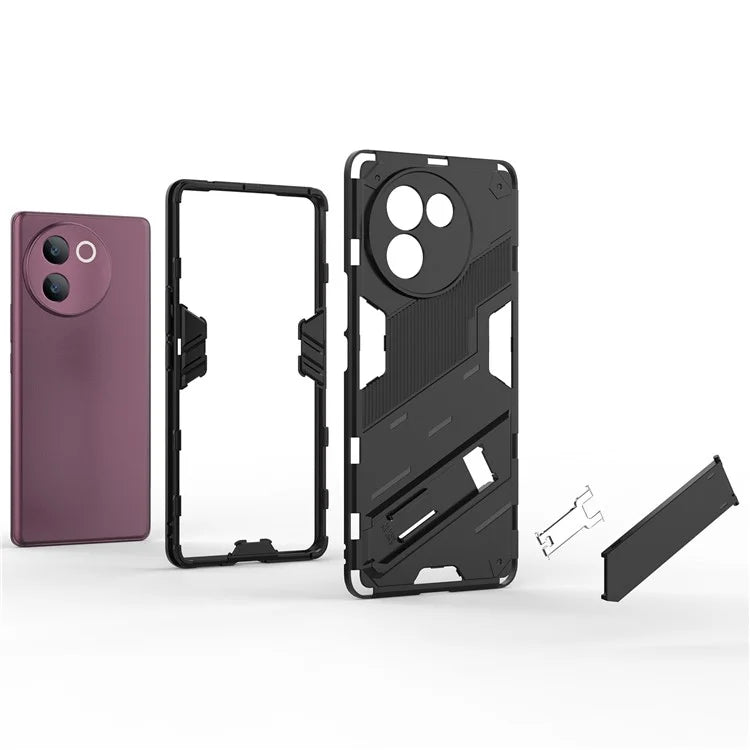 For vivo V30e 5G Kickstand Cover PC+TPU Shockproof Anti Scratch Phone Case
