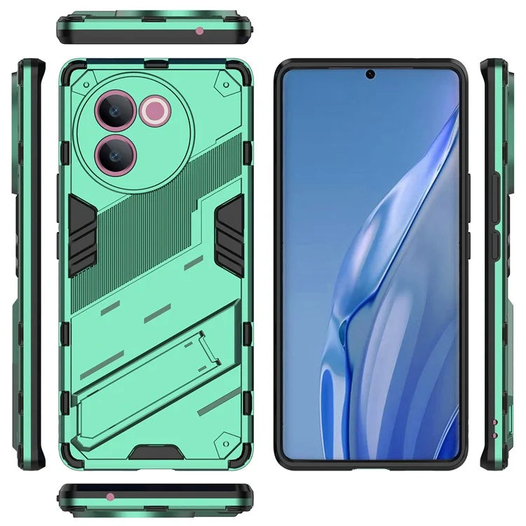 For vivo V30e 5G Kickstand Cover PC+TPU Shockproof Anti Scratch Phone Case